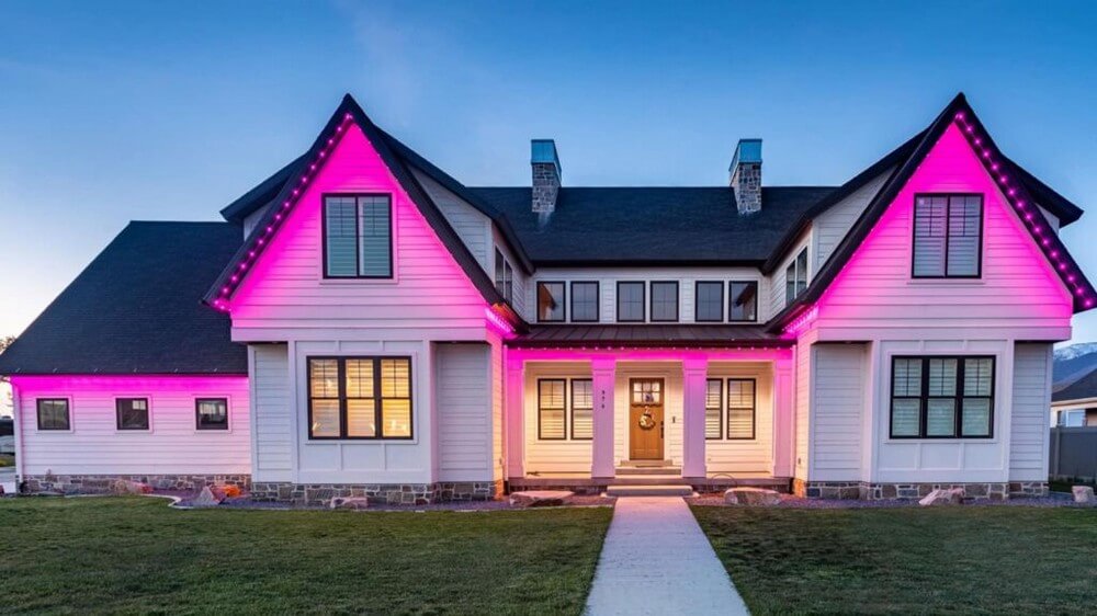 Vibrant Permanent Roofline Color-Changing LED Light Installation in Andover, NJ